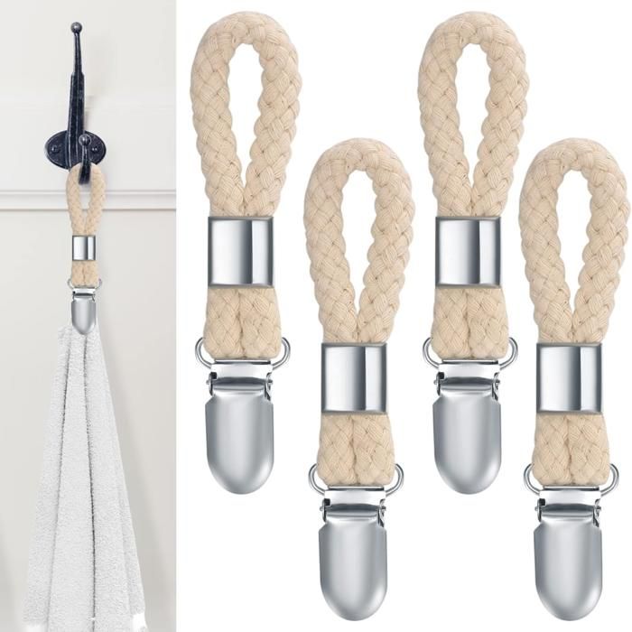 4 Pièces Pince à Serviette Accroche Torchon Crochet Torchon Porte Serviette Salle de