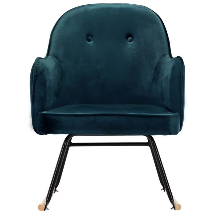 Bleu Chaise/Fauteuil à bascule SOLOMON Pour 1 personne Bleu Velours FF762