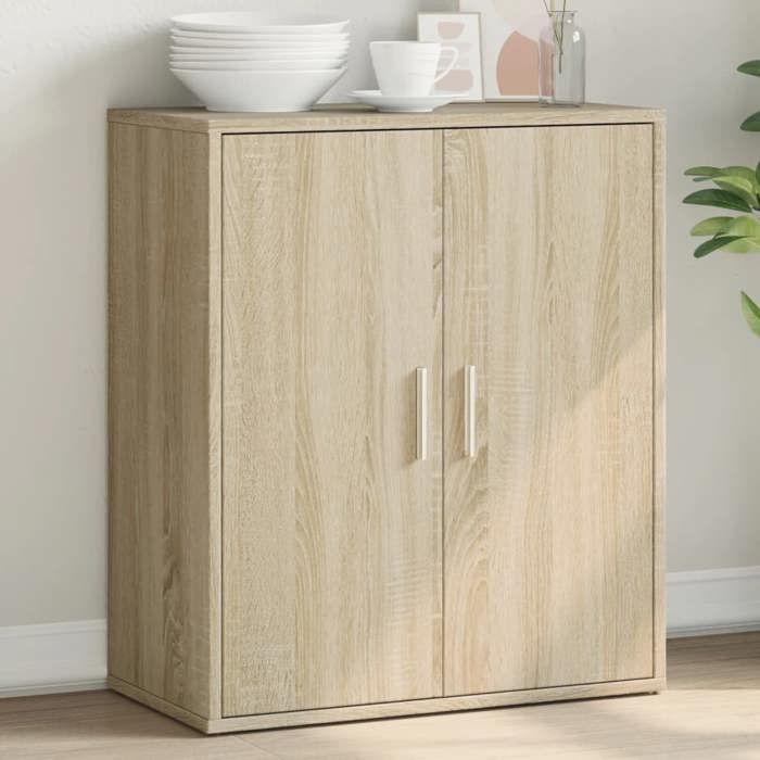 Buffet en bois dingénierie - vidaXL - Chêne sonoma - 60x31x70 cm - Capacité 59 kg - Brun - Grand espace de rangement