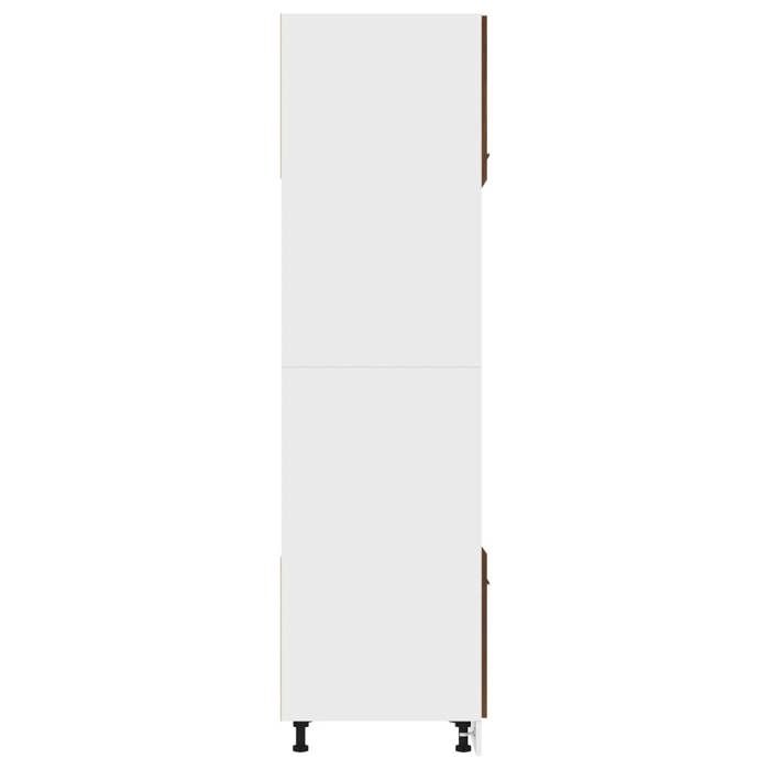 Moderne Meuble micro-ondes Lyon SWEETY Armoire base de cuisine Chêne brun 60x57x207 cm bois dingénierie BB1290