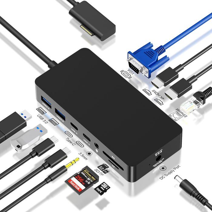 Hub USB C Pour Mac Mini M4/M4 Pro Avec Boîtier SSD M.2 Nvme, Station D' Accueil 6 En 1 Pour Mac Mini M4 Avec 3 Ports USB 3.0 5 Gbit/s, Fente De Voiture