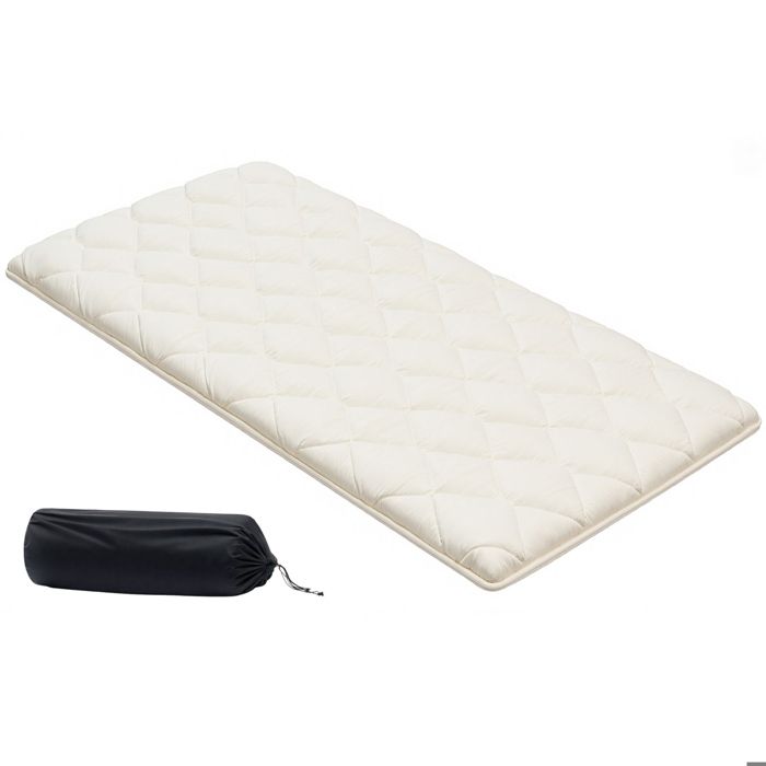 Matelas Futon Portable Pliable-Duoku-991x2032x635 mm-Tapis Japonais Tatami-9 Couches-Blanc