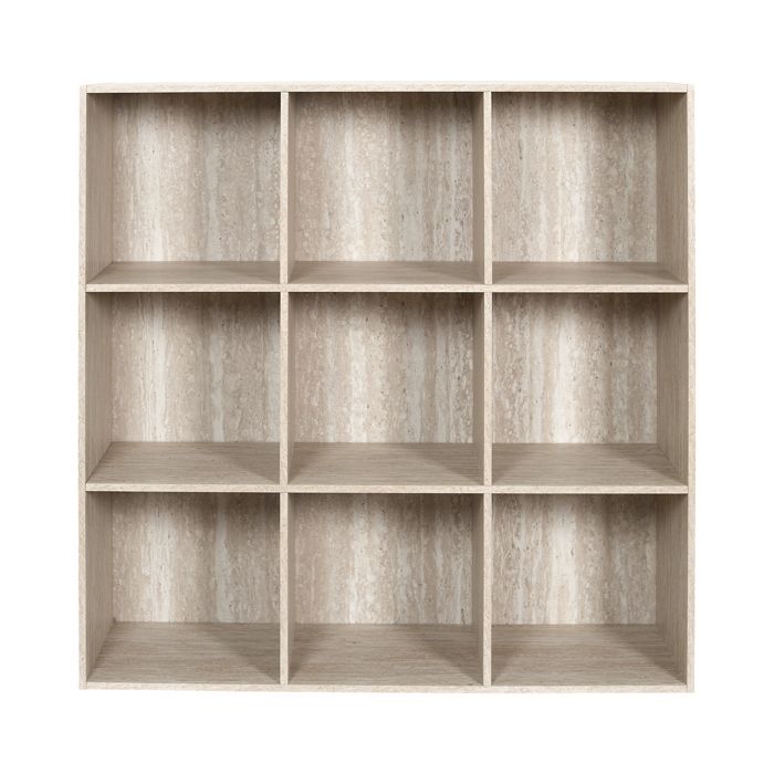 Rangement Modulable 9 Cases - HOME DECO FACTORY - Pietra - Modulable - Polyvalent - Blanc et Beige