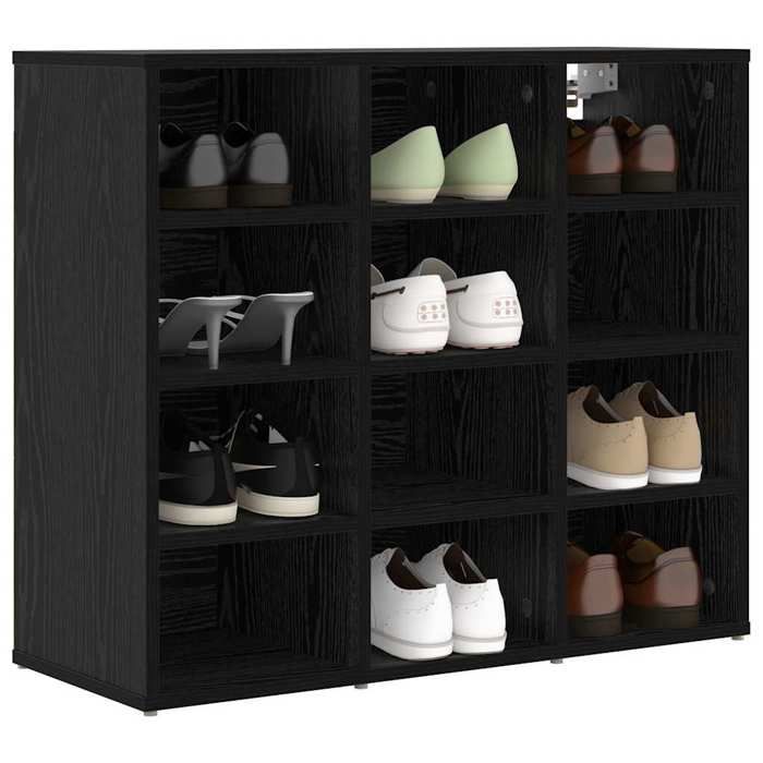 En PromotionCabinet à chaussures - SHIELD - Stockage chaussures - pour lentrée - avec étagère Chêne noir 77 5x30x67cm 7316603 En PromotionCabinet à chaussures - SHIELD - Stockage chaussures - pour lentrée - avec étagère Chêne noir 77 5x30x67cm 7316603