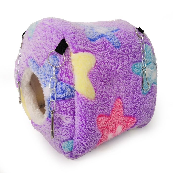 Nid suspendu pour petits animaux - Phoesky - Pourpre - 20x18x17 cm - Écologique - 100% coton - Mousse à mémoire