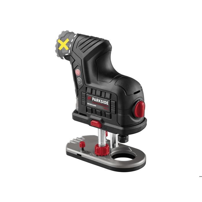 Défonceuse affleureuse sans fil - PARKSIDE - PERFORMANCE 12 V - Moteur brushless - Compatible X12V - Butée profondeur réglable