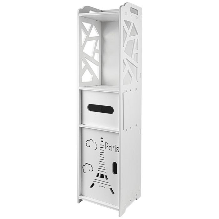 KEDIA Meuble de Salle de Bain armoire de rangement étanche pour chambre à coucher toilettes salon bureau (20x20x80)cm Blanc