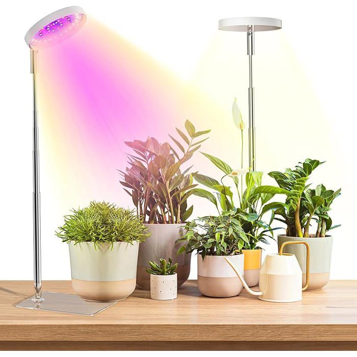 48 LED Lampe pour plantes de bureau Growlight 6000 K Lampe pour plantes d intérieur avec minuterie Blanc-2pcs