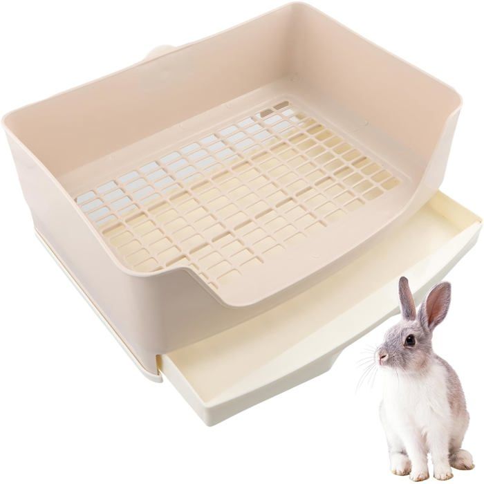 Bac À Litière En Cage De Lapin Grand Bacs À Litière Pour Chat Bac À Litière Avec Tiroir Amovible Apprendre À Utiliser La Toi[CA132]