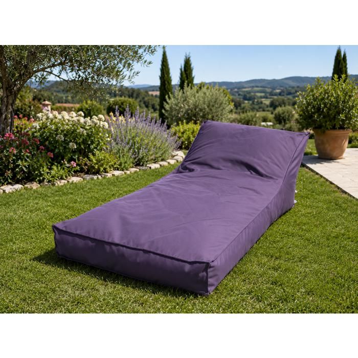 Matelas bain de soleil transat uni lavande