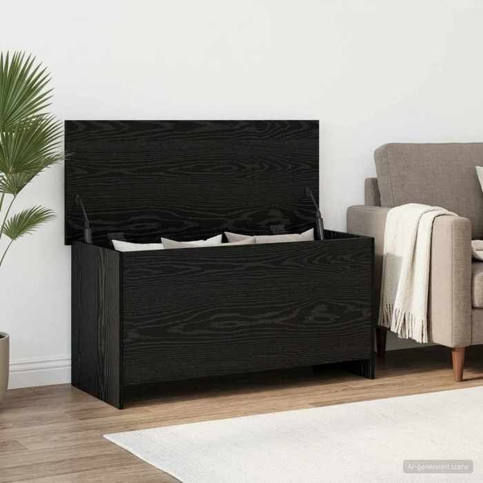 vidaXL Coffre de rangement avec stockage Chêne noir 100 x 40 x 50 cm 8011268