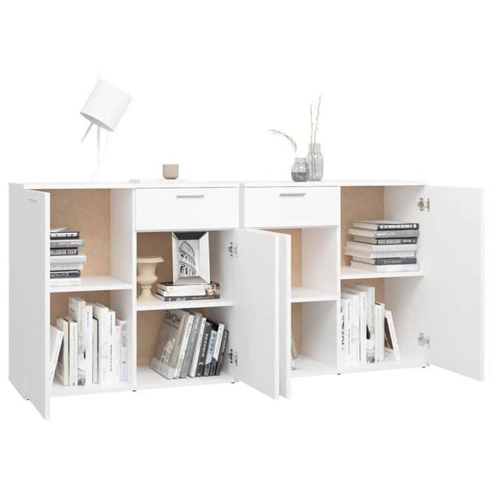 Buffet Blanc 160x36x75 cm Aggloméré_2 ans garantie_15971