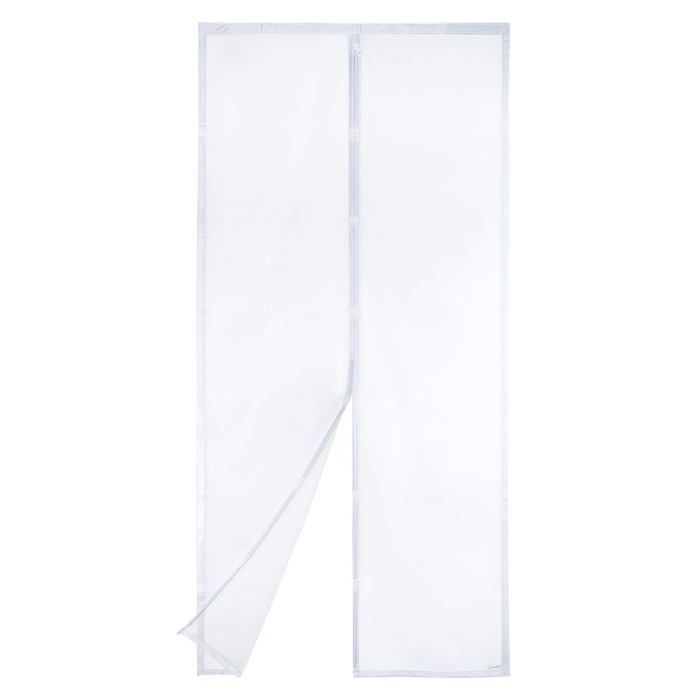 Moustiquaire magnétique pour porte 90×210 cm – blanche maille ultrarésistante fermeture automatique