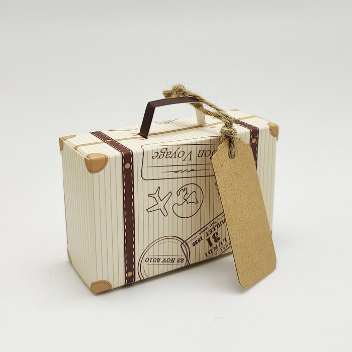50 pcs/Ensemble Mini Valise Carton de Bonbons Cadeau Portable pour Mariage Fête dAnniversaire