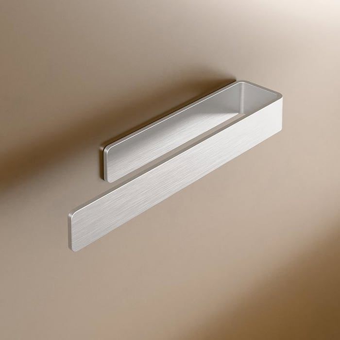 Porte Serviette Salle de Bain Porte Serviette Mural sans Percage Argent brossé 22 cm Argent Brossé 22 Cm argent PORTE SERVIETTE