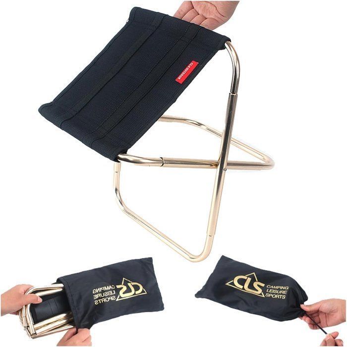 Chaise de camping pliante-Chaise de pêche-Tabouret pliant portable-Tabouret de camping léger avec sac de rangement-Idéal Balaena BV