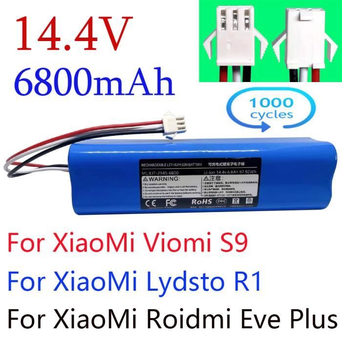 Batterie 6800mAh 14.4V Li-Ion Pour Proscenic M7 Pro/M8 Pro/M7 Max, Xiaomi Viomi S9, Lenovo LR1, UONI V980 – Remplacement Longue Autonomie