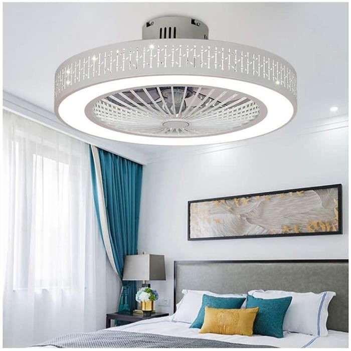 AUTODAY Ventilateur Plafond 62 Cm Avec Lumière LED – Moteur DC Silencieux 6 Vitesses, Télécommande, Minuterie, 3 Températures Lumière, Chambre 12 M²
