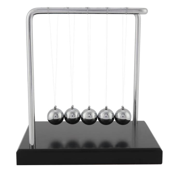 Mallalah Balancier Pendule de Newton Objet Scientifique Balle d'équilibre  de Berceau Jouet Acier de Pendulum Drôle Physique Science Bureau Jouet