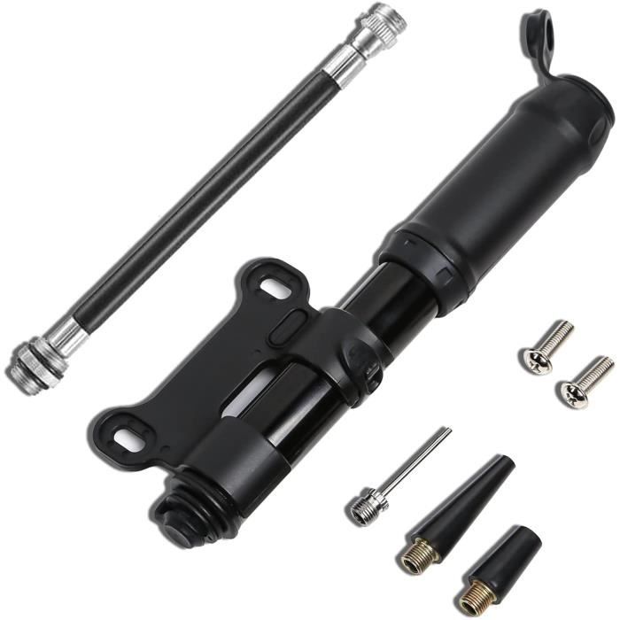 Pompe À Vélo Mini Avec Support Fixation - Pompe Velo Portable 3 Embouts Ballon Aiguille