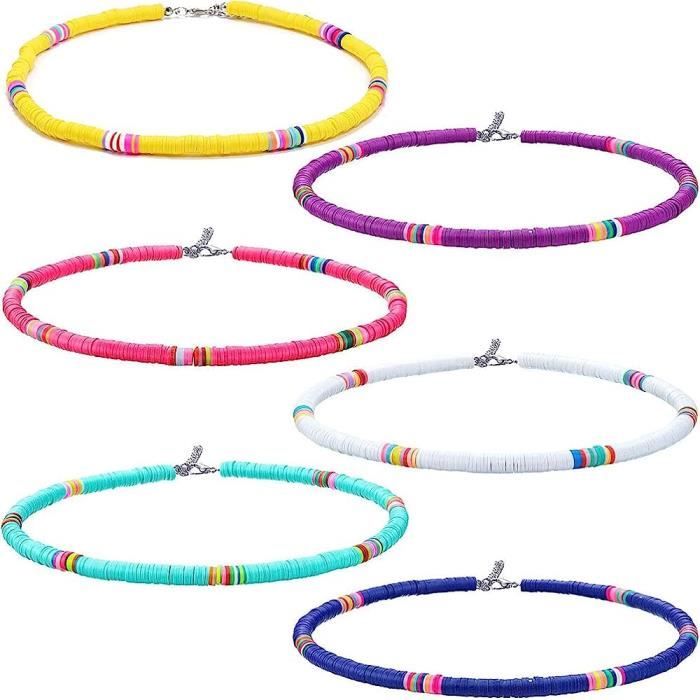 Boho Necklace Set Bohème Ensemble De Collier Coloré Fleur Chaînes