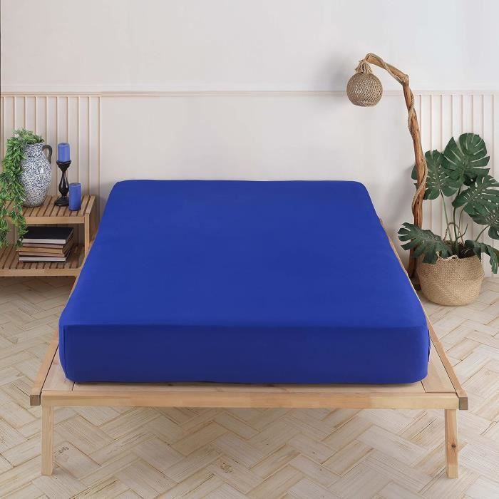 Drap-Housse En Jersey De Qualité Supérieure - 140 X 200 Cm - Bleu Clair -  Drap-Housse 100 % Coton - Pour Matelas De 140 X 200[q953] - Cdiscount Maison