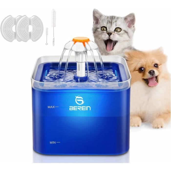 Fontaine à Eau Automatique Pour Chat 2.2L En Inox - Triple Filtration, Silencieuse, Avec Indicateur LED