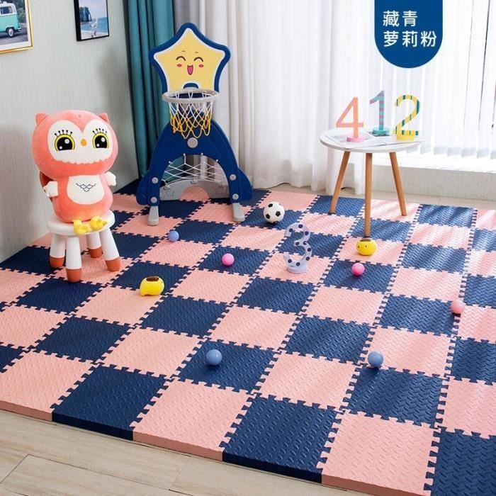 Tapis d'eveil Eva modele puzzle en mousse - 30 x 30 x 1 cm - Noir Beige