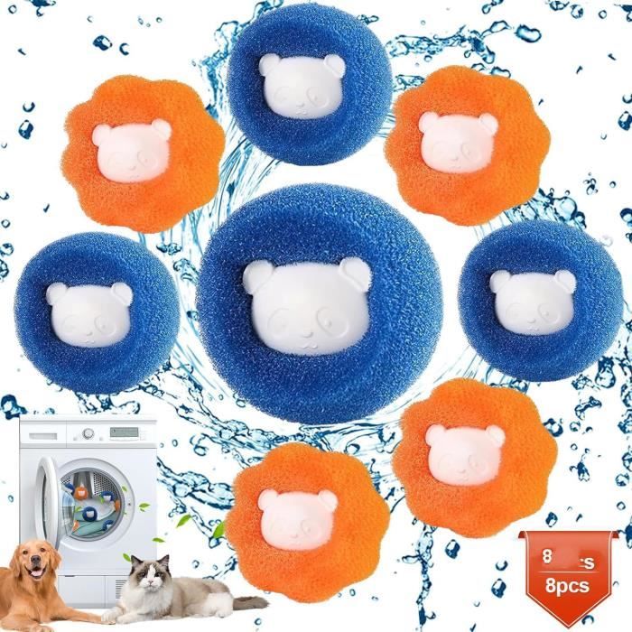 Attrape Poils Machine à Laver Réutilisable - 6 Boules Anti Poils Animaux Pour Vêtements Et Literie