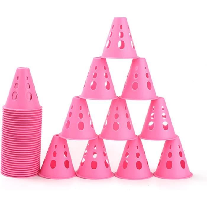 10 Cônes D'entraînement Sportif Plastique - 7.8cm, Colorés - Pour Football, Roller, Agility, Parcours Enfants