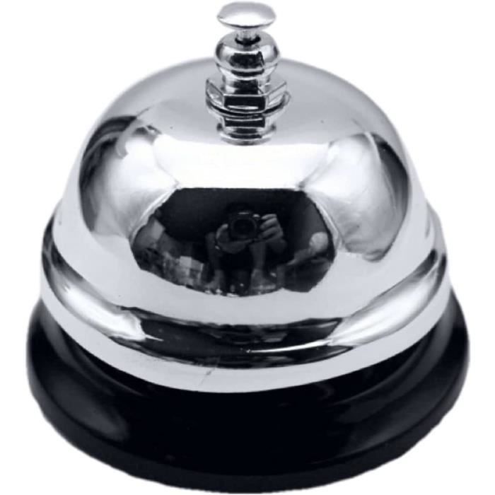 Cloche De Réception En Laiton Brunie Avec Base En Bois - Décoration Vintage Pour Hôtel, Maison, Bureau