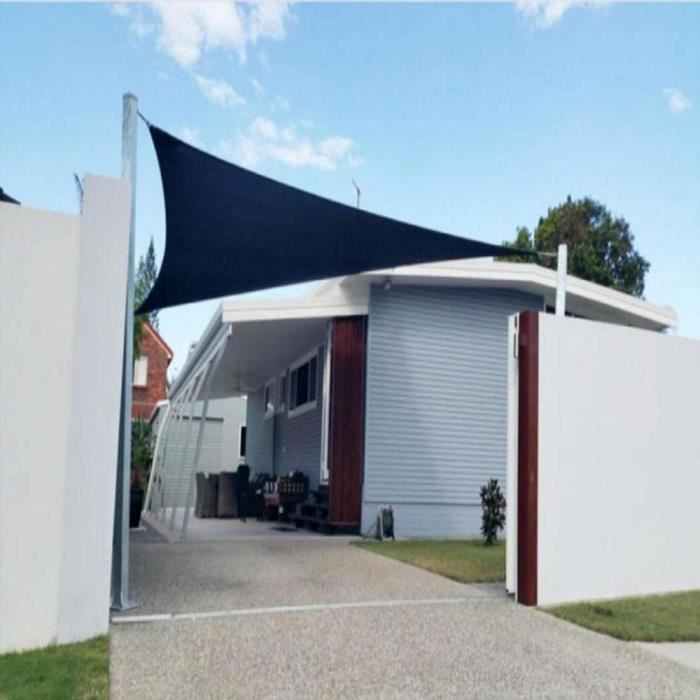 Voile D'Ombrage Triangulaire 2.4x2.4x2.4m Jaune Fluo - Store Pare-Soleil Étanche Protection UV Jardin