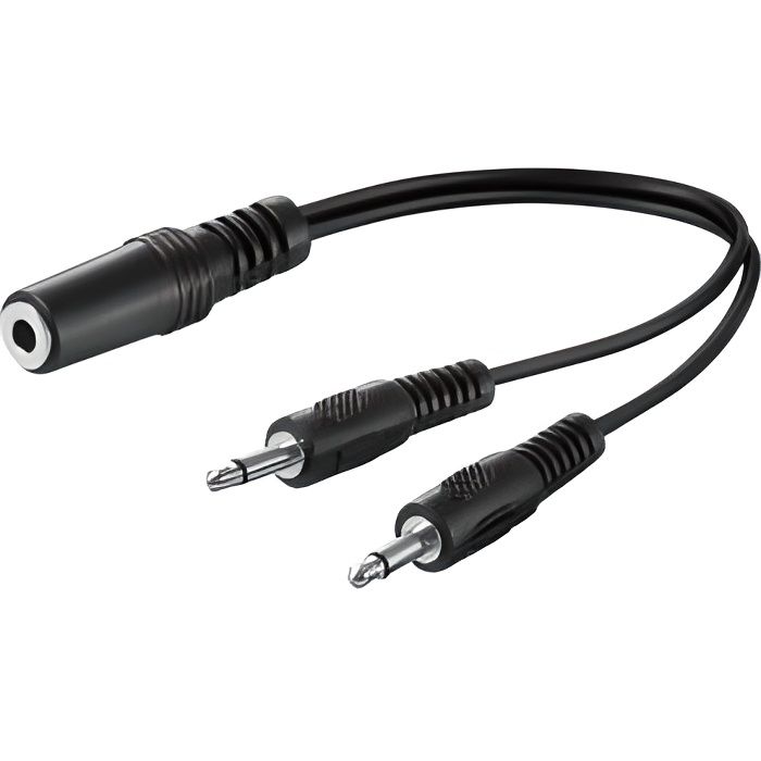 C&acirc;ble adaptateur audio Jack 3.5mm femelle st&eacute;r&eacute;o