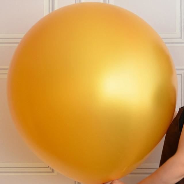 Lot De 6 Ballons Géants 90 Cm Or – Ballons Latex Énormes Hélium Pour Anniversaire Mariage Baptême Noël Carnaval Fête – Décorations Festives Imposantes
