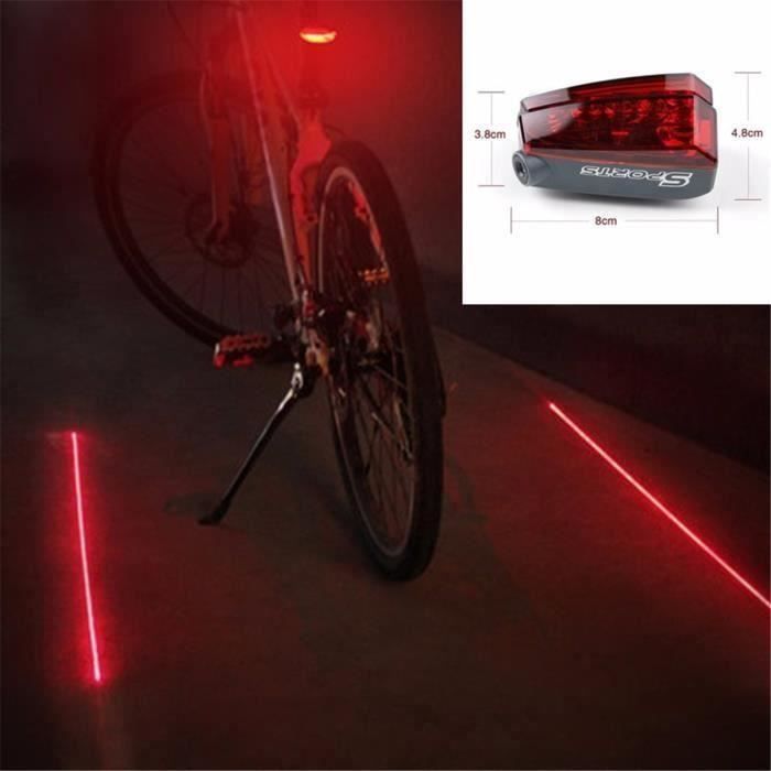 Feu V lo 5 LED 2 Laser Faisceau S curit Arri re Avant Eclairage