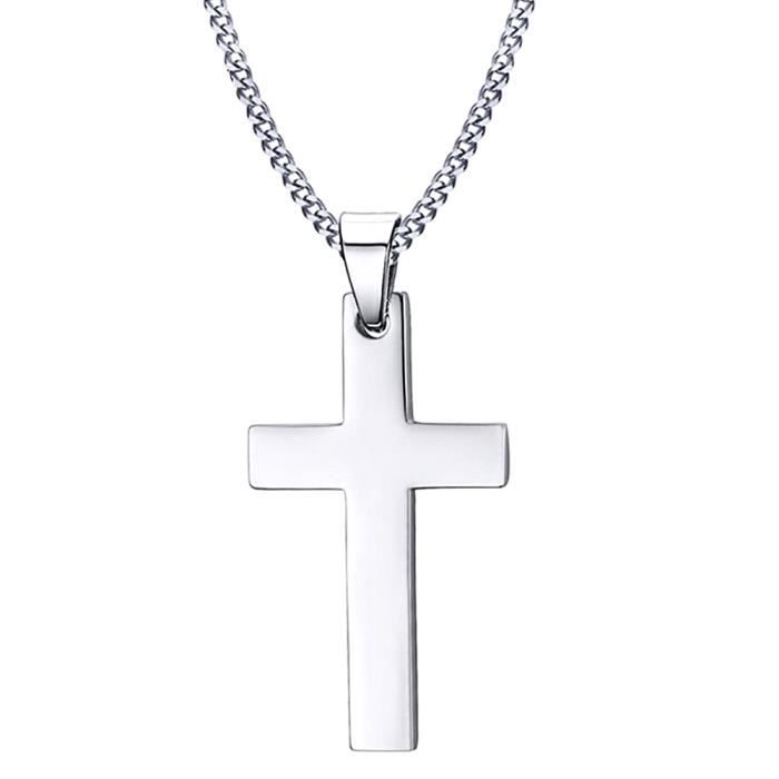 Flongo Bague de Pri/ère Sainte Anneau en Acier Inoydable Croix J/ésus Chr/étienne pour Hommes Gar/çons