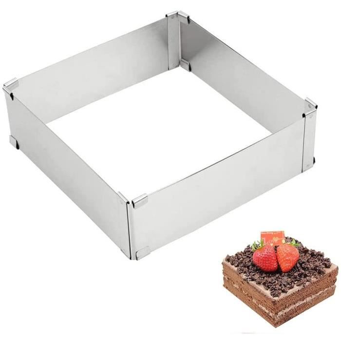 Carre Moules En Acier Inoxydable Cadre Patisserie En Acier Inoxydable Reglable Gateau Carre Moule 15 A 28 Cm Reglable Pou 211 Cdiscount Maison