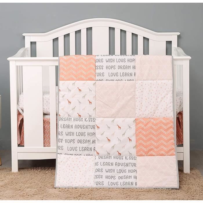 Heseam Parure De Lit Pour Bebe Fille Garcon 3 Pieces Bleu Couverture Pour Bebe Drap De Berceau Jupe De Berceau Incluse 230 Cdiscount Maison