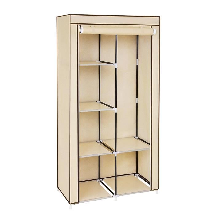 Diy Armoire De Rangement Penderie Dressing En Tissu Intisse Porte Manteaux 88 X 45 X 170 Cm Beige 37 Achat Vente Armoire De Chambre Diy Armoire De Rangement 37 Soldes Sur Cdiscount Des Le 20 Janvier Cdiscount