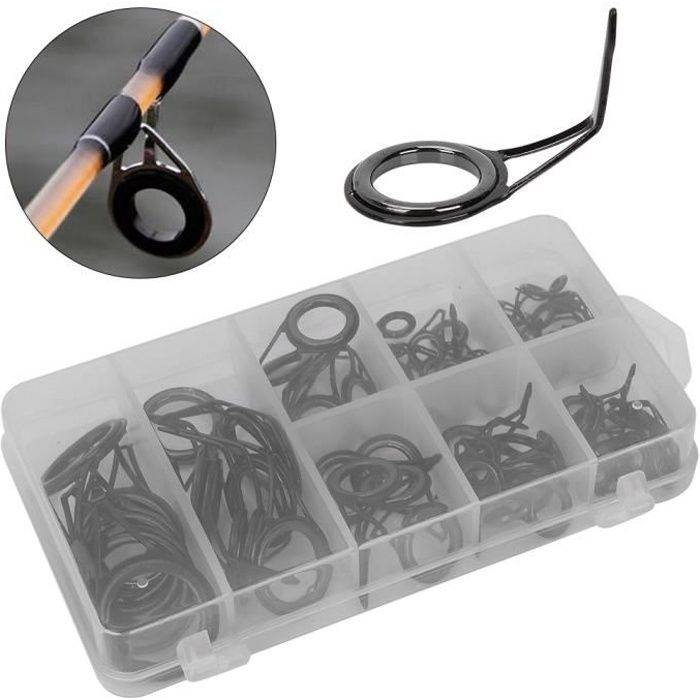 Barabesty Lot De 40 Guides Pour Canne à Pêche 8 Tailles - Kit De Réparation D'anneaux - Anneaux