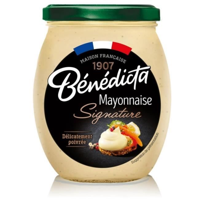 BENEDICTA - Sauce Mayonnaise Signature Bocal 255G - Lot De 4