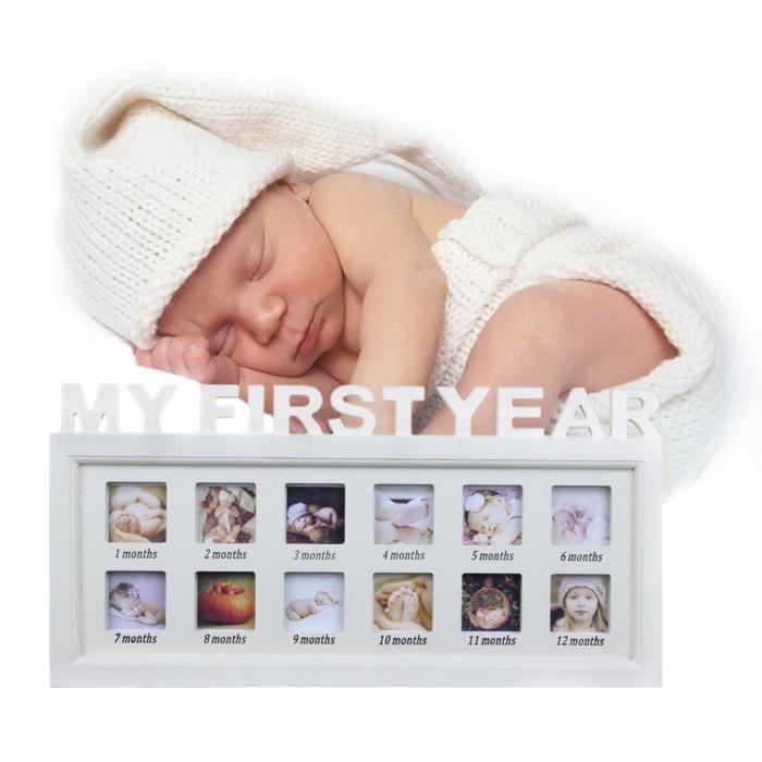 Cadre Photo Bebe Ma Premiere Annee Avec 12 Photos Cadre Photo A Poser Suspendre Grand Souvenir Naissance Noel Anniversaire Bapteme Cdiscount Maison