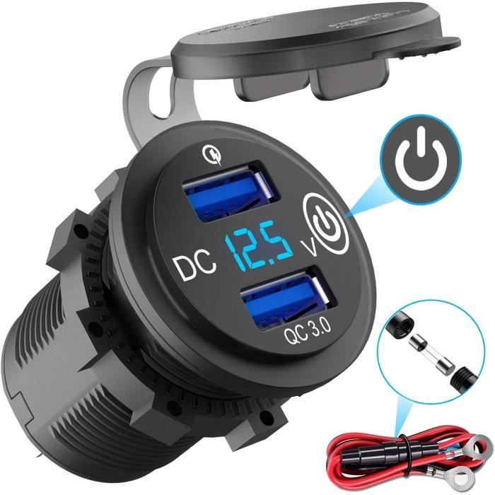 La couleur noire Chargeur de téléphone de voiture USB de type C, charge