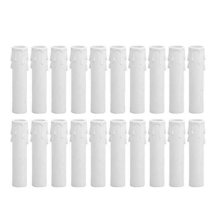 Lot De 60 Cache-bougies En Plastique Blanc - Diamètre 5 Cm, Protection Contre Les Gouttes