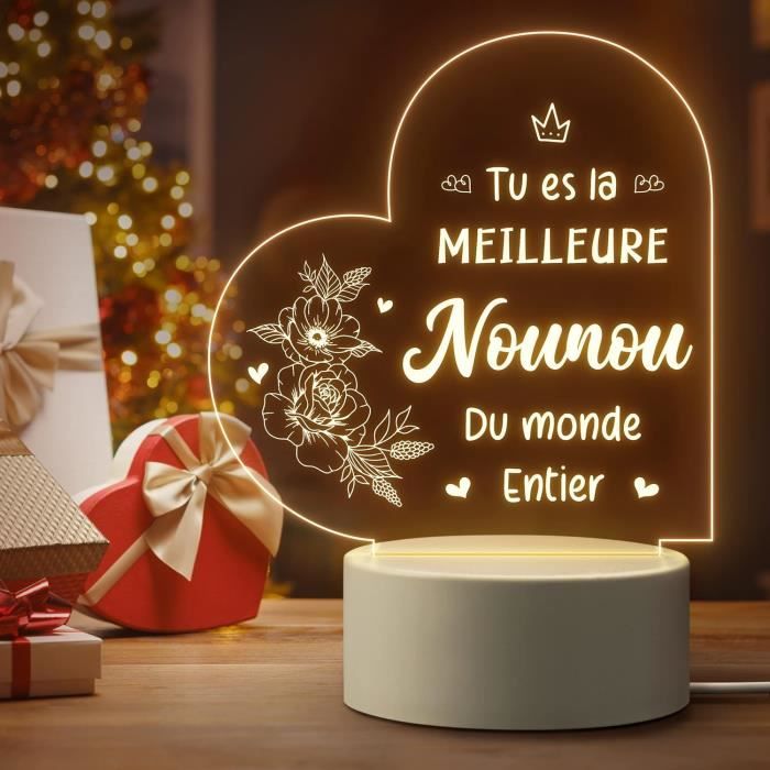 Cadeau Nounou, Cadeau Nounou Anniversaire, Cadeau Nounou Noel Veilleuse