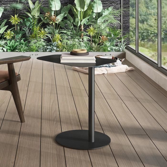 Table dappoint Nastätten métal 50 x 50 x 38 cm noir mat [en.casa]