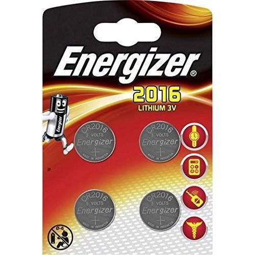 Energizer cr2016 piles bouton au lithium 3 V batterie – (lot de 4)