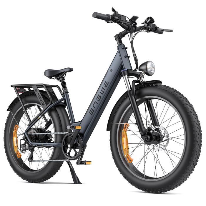 velo femme electrique vtc ENGWE E26 ST 26 pouces fat bike de ville Moteur 250W Autonomie 140km double suspension 48V16AH Noir