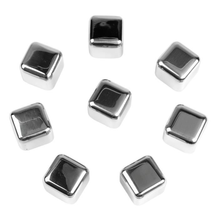 Pierres à Whisky Réutilisables En Acier Inoxydable - Forme De Balles/crâne - Lot De 6 Avec Support