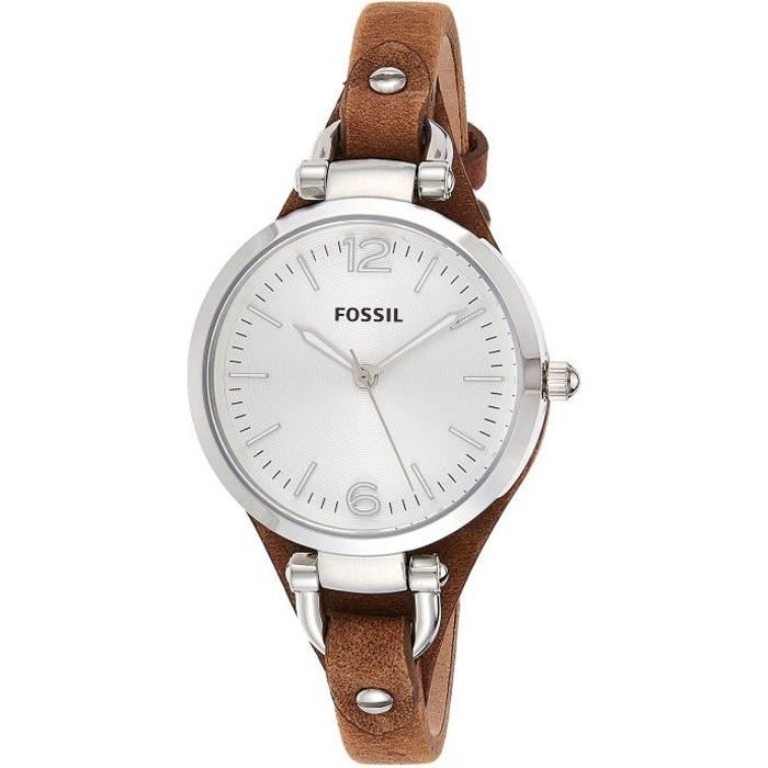 FOSSIL Montre Georgia femme - Montre-bracelet vintage avec cadran en acier  argenté et bracelet élégant en cuir marron - Boîte de ran , - Achat/vente  montre Femme Cuir - Cdiscount